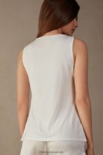 Apparel CA Intimissimi Women Silk and Modal Vest 2127-Powder White DD6R6T1369 - Image 4