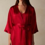 Apparel CA Intimissimi Women Silk Kimono 1473-Red DD6R6T1678