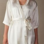 Apparel CA Intimissimi Women Silk Kimono 2127-Powder White DD6R6T1673