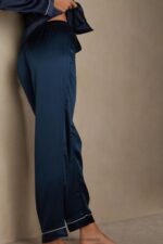 Apparel CA Intimissimi Women Silk Satin Trousers 1467-Intense Blue DD6R6T1577 - Image 3