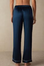 Apparel CA Intimissimi Women Silk Satin Trousers 1467-Intense Blue DD6R6T1577 - Image 4