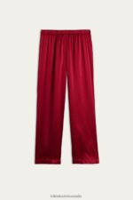 Apparel CA Intimissimi Women Silk Satin Trousers 1473-Red DD6R6T1652 - Image 5