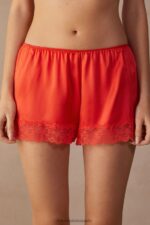 Apparel CA Intimissimi Women Silk Shorts 219J-Flame Scarlet DD6R6T1564
