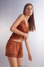 Apparel CA Intimissimi Women Silk Shorts 332J-Light Cinnamon DD6R6T1503 - Image 2