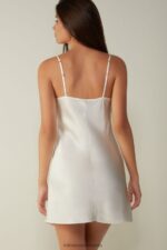 Apparel CA Intimissimi Women Silk Slip 2127-Powder White DD6R6T1250 - Image 5