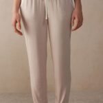 Apparel CA Intimissimi Women Simple Elegance Long Modal Joggers 227J-Silk Pink/Powder White DD6R6T1575