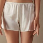 Apparel CA Intimissimi Women Smooth Silk-Satin Shorts 2127-Powder White DD6R6T1674
