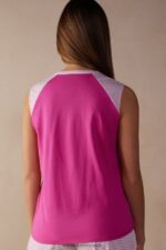 Apparel CA Intimissimi Women Strawberry Milkshake Ultrafresh Supima Cotton Vest Top 206J-Valentine Pink DD6R6T1540 - Image 4