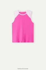 Apparel CA Intimissimi Women Strawberry Milkshake Ultrafresh Supima Cotton Vest Top 206J-Valentine Pink DD6R6T1540 - Image 5