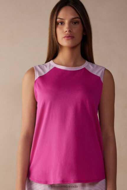 Apparel CA Intimissimi Women Strawberry Milkshake Ultrafresh Supima Cotton Vest Top 206J-Valentine Pink DD6R6T1540