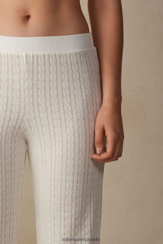 Apparel CA Intimissimi Women Timeless Heritage Full-Length Trousers 2127-Powder White DD6R6T1601 - Image 3