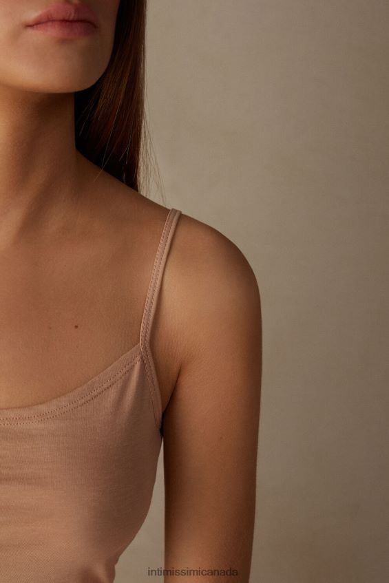 Apparel CA Intimissimi Women Ultrafresh Supima Cotton Vest Top 044-Soft Beige DD6R6T1459 - Image 3