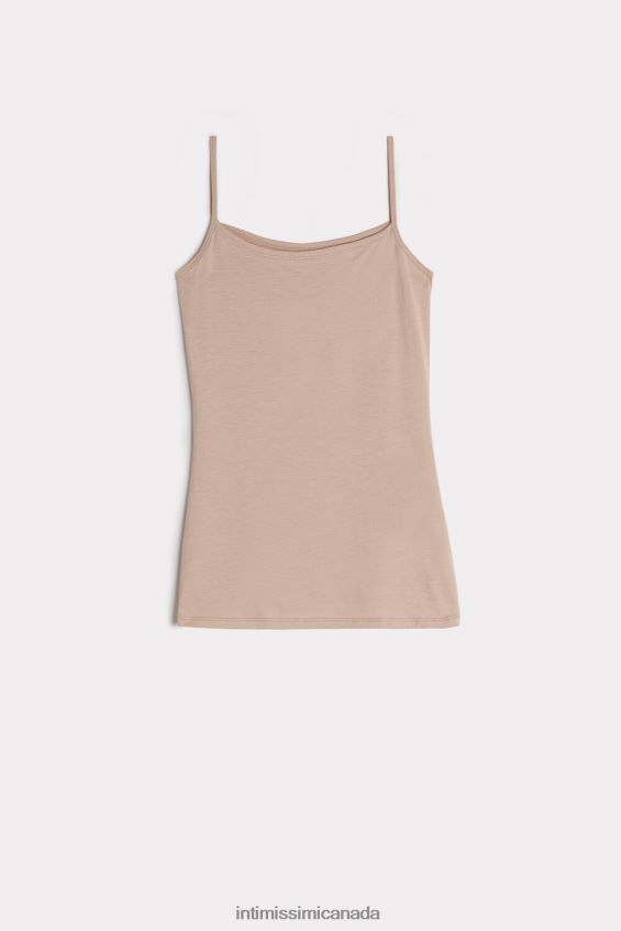 Apparel CA Intimissimi Women Ultrafresh Supima Cotton Vest Top 044-Soft Beige DD6R6T1459 - Image 6