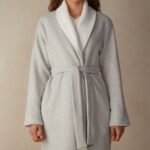 Apparel CA Intimissimi Women Warm Cuddles Dressing Gown 153J-Grey Melange/Cream DD6R6T1578