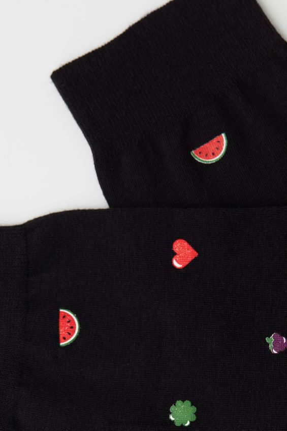 Socks CA Intimissimi Men Short Patterned Cotton Socks 199J-Slot Machine-Print Black DD6R6T330 - Image 3