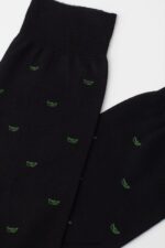 Socks CA Intimissimi Men Short Socks in Patterned Lisle Cotton 195J-Paper Boat-Print Black DD6R6T322 - Image 3