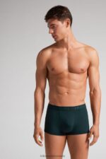 Underwear CA Intimissimi Men Boxer Shorts in Microfibre with Logo 132J-Dark Green DD6R6T15 - Image 2