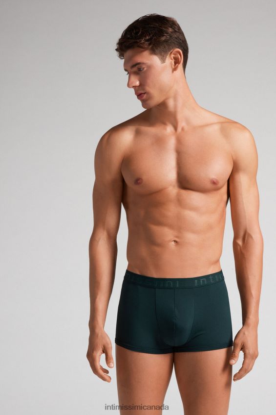 Underwear CA Intimissimi Men Boxer Shorts in Microfibre with Logo 132J-Dark Green DD6R6T15 - Image 2