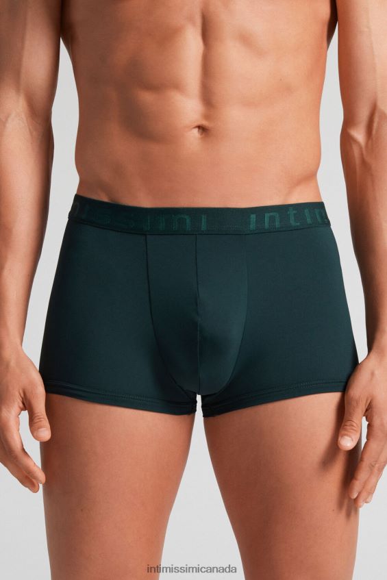 Underwear CA Intimissimi Men Boxer Shorts in Microfibre with Logo 132J-Dark Green DD6R6T15 - Image 1