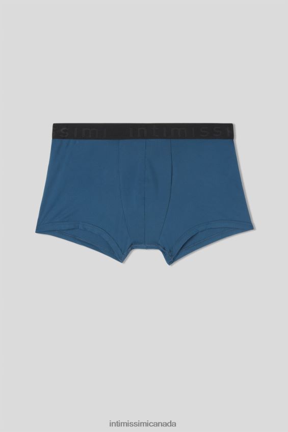 Underwear CA Intimissimi Men Boxer Shorts in Microfibre with Logo 379J-Medium Blue/Nero DD6R6T20 - Image 4