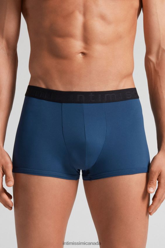 Underwear CA Intimissimi Men Boxer Shorts in Microfibre with Logo 379J-Medium Blue/Nero DD6R6T20 - Image 1