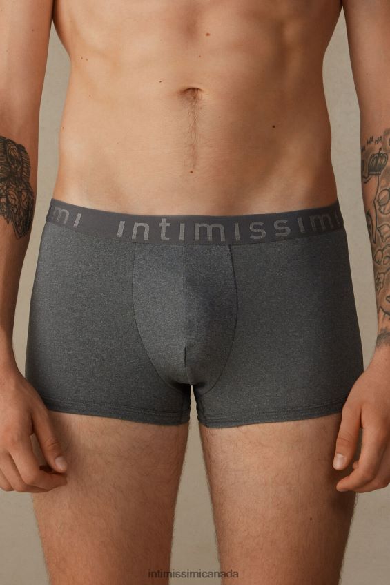 Underwear CA Intimissimi Men Boxer Shorts in Microfibre with Logo 5227-Charcoal Grey Melange DD6R6T100 - Image 1