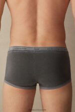 Underwear CA Intimissimi Men Garment-Dyed Stretch Supima Cotton Boxers 862I-Black DD6R6T82 - Image 3