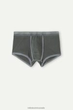 Underwear CA Intimissimi Men Garment-Dyed Stretch Supima Cotton Boxers 862I-Black DD6R6T82 - Image 4