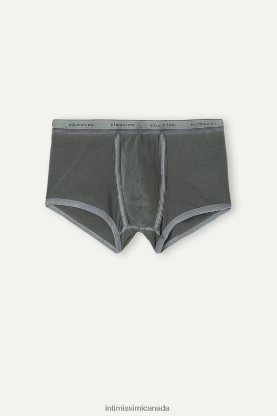 Underwear CA Intimissimi Men Garment-Dyed Stretch Supima Cotton Boxers 862I-Black DD6R6T82 - Image 4