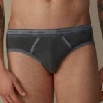 Underwear CA Intimissimi Men Garment-Dyed Stretch Supima Cotton Briefs 862I-Black DD6R6T83