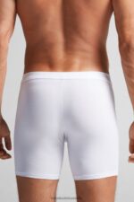 Underwear CA Intimissimi Men Long Stretch Supima Cotton Boxers 001-White DD6R6T54 - Image 3