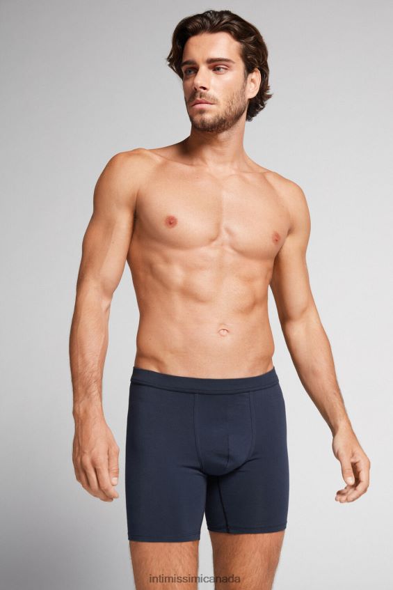 Underwear CA Intimissimi Men Long Stretch Supima Cotton Boxers 800-Midnight Blue DD6R6T55 - Image 2