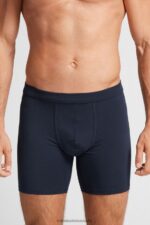 Underwear CA Intimissimi Men Long Stretch Supima Cotton Boxers 800-Midnight Blue DD6R6T55