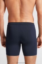 Underwear CA Intimissimi Men Long Stretch Supima Cotton Boxers 800-Midnight Blue DD6R6T55 - Image 3