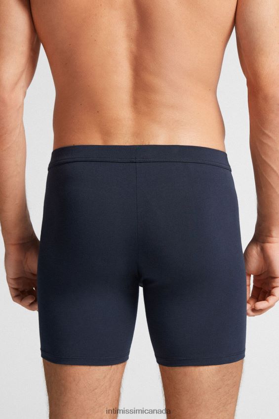 Underwear CA Intimissimi Men Long Stretch Supima Cotton Boxers 800-Midnight Blue DD6R6T55 - Image 3