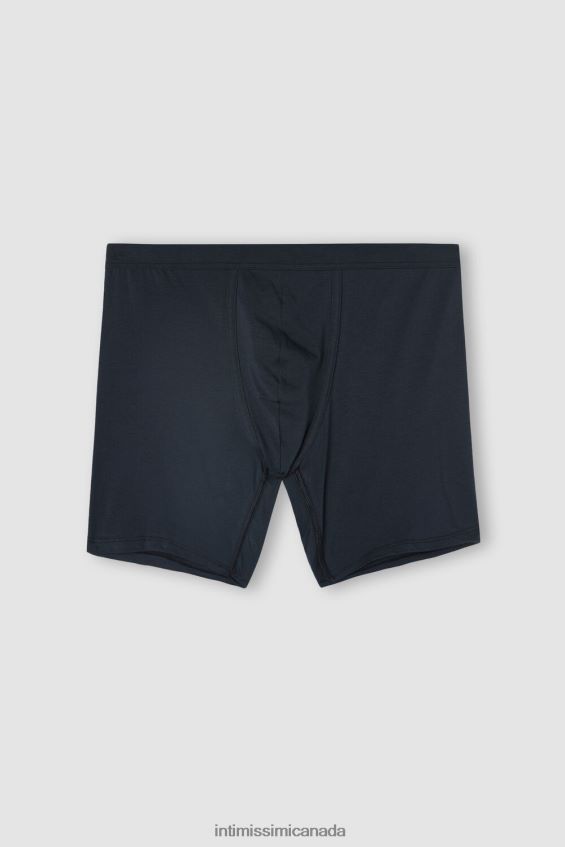 Underwear CA Intimissimi Men Long Stretch Supima Cotton Boxers 800-Midnight Blue DD6R6T55 - Image 4