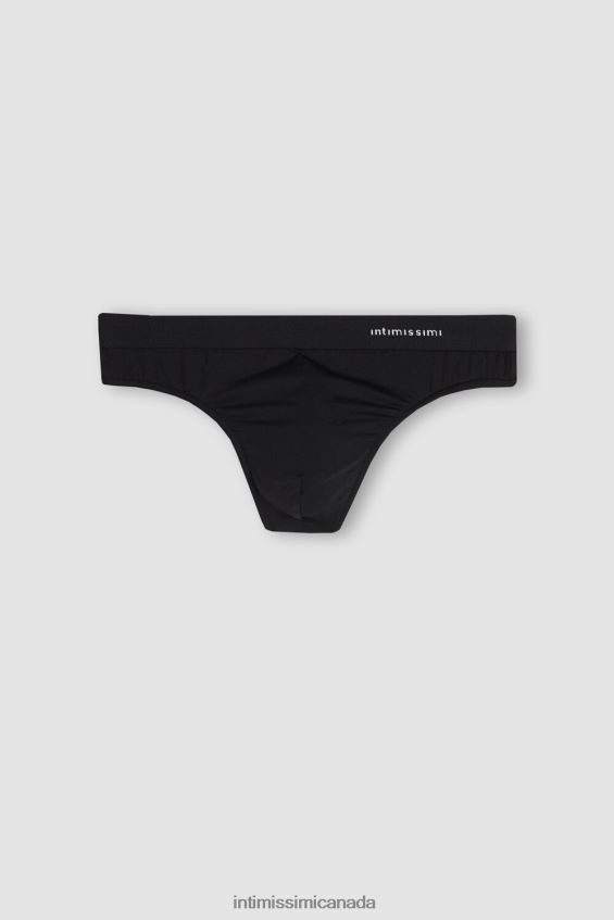 Underwear CA Intimissimi Men Microfibre Thong with Logo Detail 019-Black DD6R6T133 - Image 4