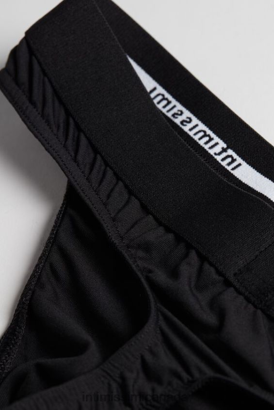 Underwear CA Intimissimi Men Microfibre Thong with Logo Detail 019-Black DD6R6T133 - Image 5