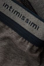 Underwear CA Intimissimi Men Natural Fresh Supima Cotton Boxers with Logo 080I-Charcoal Grey Melange/Blue DD6R6T37 - Image 5