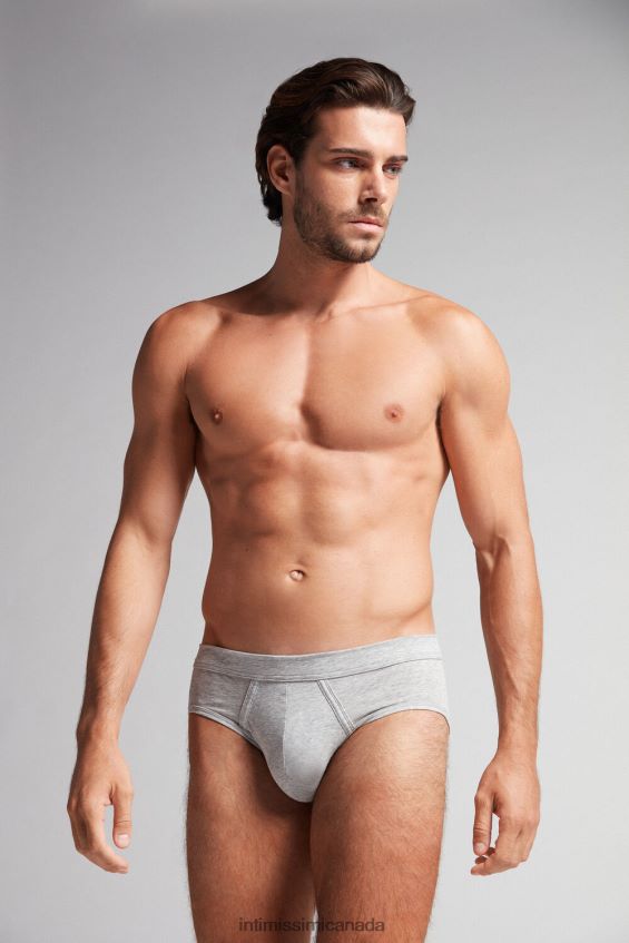 Underwear CA Intimissimi Men Natural Fresh Supima Cotton Briefs 031-Light Grey Melange DD6R6T38 - Image 2