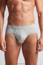 Underwear CA Intimissimi Men Natural Fresh Supima Cotton Briefs 031-Light Grey Melange DD6R6T38