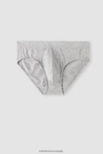 Underwear CA Intimissimi Men Natural Fresh Supima Cotton Briefs 031-Light Grey Melange DD6R6T38 - Image 4