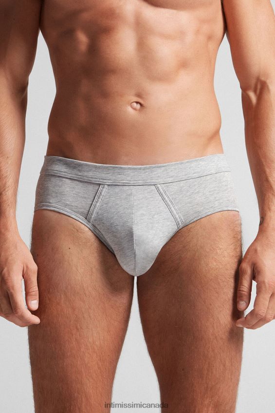 Underwear CA Intimissimi Men Natural Fresh Supima Cotton Briefs 031-Light Grey Melange DD6R6T38 - Image 1