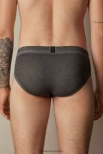 Underwear CA Intimissimi Men Natural Fresh Supima Cotton Briefs 040J-Washed Black DD6R6T71 - Image 2