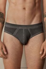 Underwear CA Intimissimi Men Natural Fresh Supima Cotton Briefs 040J-Washed Black DD6R6T71
