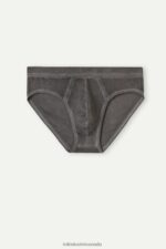 Underwear CA Intimissimi Men Natural Fresh Supima Cotton Briefs 040J-Washed Black DD6R6T71 - Image 3