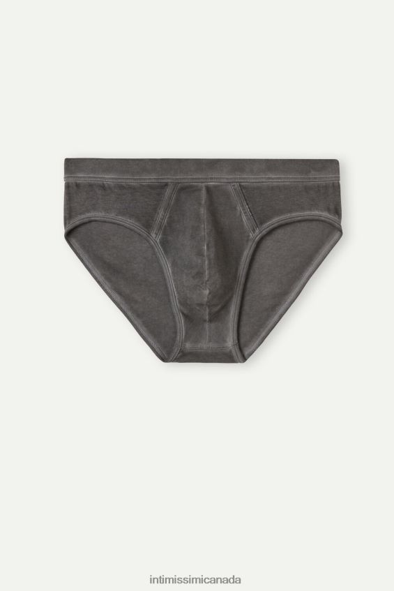 Underwear CA Intimissimi Men Natural Fresh Supima Cotton Briefs 040J-Washed Black DD6R6T71 - Image 3