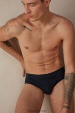 Underwear CA Intimissimi Men Natural Fresh Supima Cotton Briefs 800-Midnight Blue DD6R6T48 - Image 2