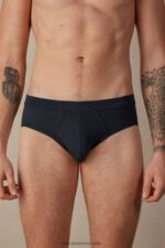 Underwear CA Intimissimi Men Natural Fresh Supima Cotton Briefs 800-Midnight Blue DD6R6T48
