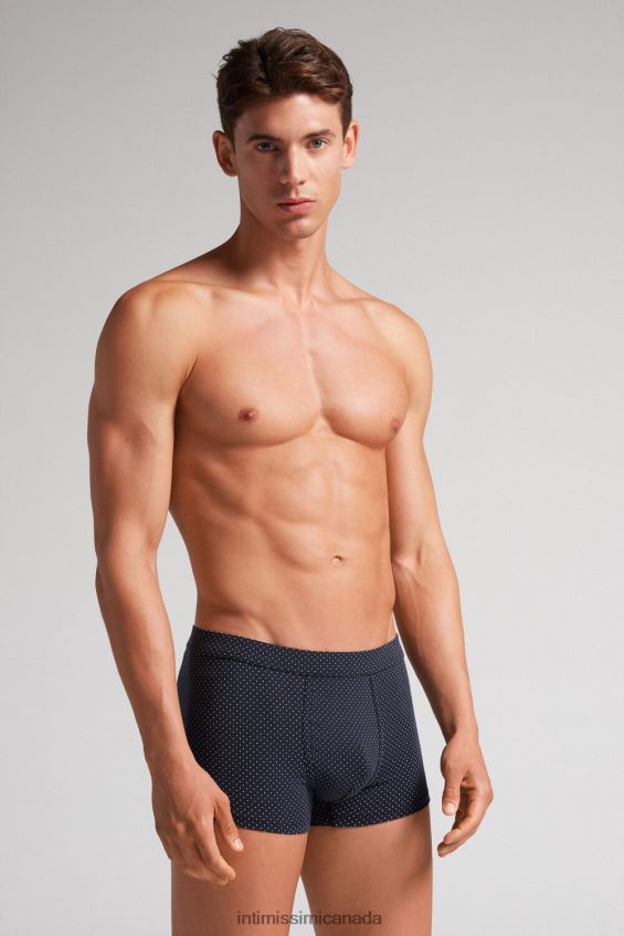 Underwear CA Intimissimi Men Natural Fresh Supima Micro Polka Dot Cotton Boxers 364J-Blu Notte St.Pois Bianco DD6R6T4 - Image 2